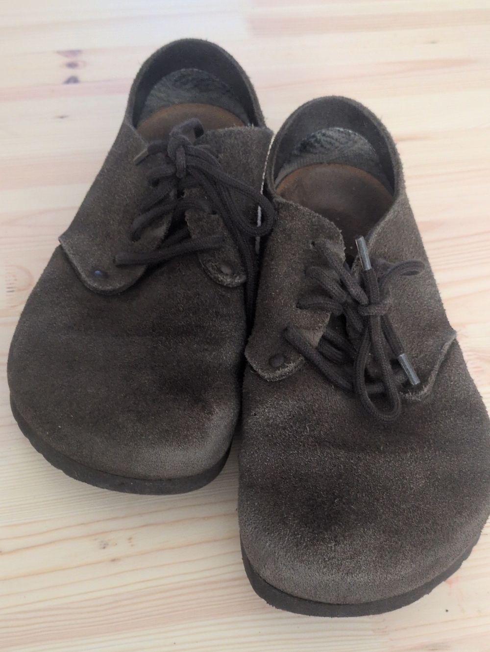Birkenstock Maine Suede Lace-Up Casual Shoes in Dark Brown